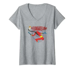 Womens Justice League Elongated Man V-Neck T-Shirt Womens Justice League Elongated Man V-Neck T-Shirt