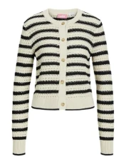 Women's Jxaddy Cardigan Knit Sweater, Bone White/Stripes: Black, XL Women's Jxaddy Cardigan Knit Sweater, Bone White/Stripes: Black, XL