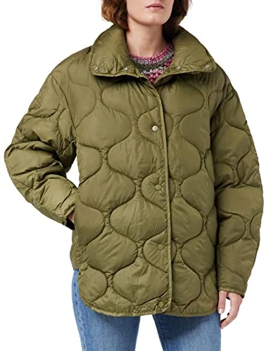 Women's Jxnova Shiny Quilted Jacket Sn Coat, Burnt olive, M