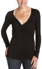 Women's Kasia V-Neck Wrap Jersey Top, Jet Set, Small