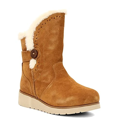 Women's Keepsakes Wedge Cozy Peak Mid Calf Boot, Tan , 2.5 UK medium