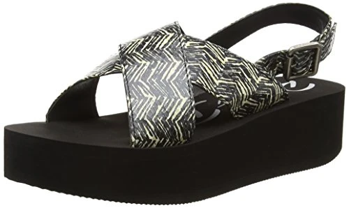 Women's Kelby Heels Sandals, Black (Cream Wood Block), 5 UK