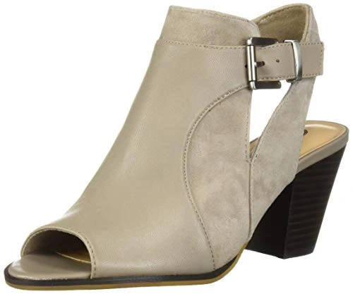 Women's Kellan Block Heel Sandal Heeled, Stone Leather/Suede Leather, 6 W US