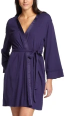 Women's Key Items Solid Knit Kimono Robe - Blue - Women's Key Items Solid Knit Kimono Robe - Blue -