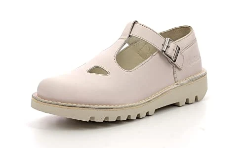 Women's Kick Mary Jane Oxford Flat, White, 7 UK