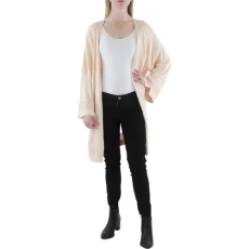 Womens Kimono Long Cardigan Sweater Pink M Womens Kimono Long Cardigan Sweater Pink M