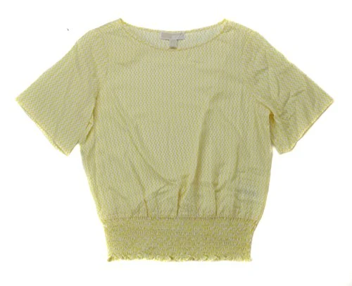 Womens Kimono Top Smocked Kimono Yellow L