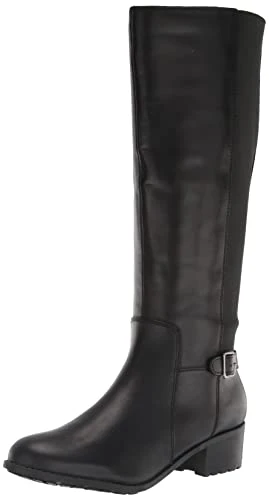 Women's Knee High Boots, Black Leather, 8.5 Wide