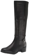 Women's Knee High Boots, Black Leather, 8.5 Wide