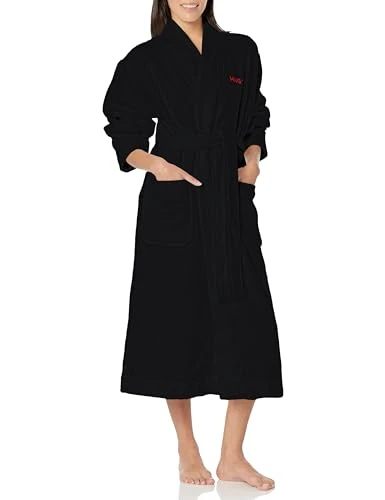 Women's Knee Length Terry Robe, Stormy Black, S