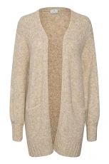 Women's Knit Knitwear Long Sleeves Longline Cardigan Sweater, Sand Dollar Melange, XS Women's Knit Knitwear Long Sleeves Longline Cardigan Sweater, Sand Dollar Melange, XS