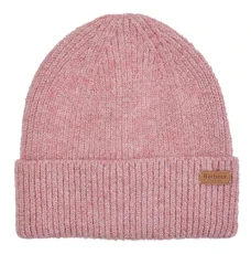 Women's Knitted Beanie Hat One Size Dusky Pink Melange, Dusky pink melange, One Size Fits All