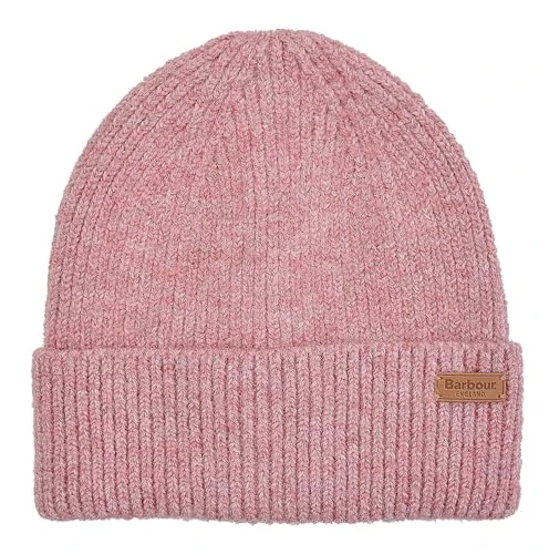 Women's Knitted Beanie Hat One Size Dusky Pink Melange, Dusky pink melange, One Size Fits All