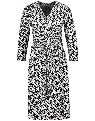 Women's Knitted Dress, Dark Navy Blue Print, 16