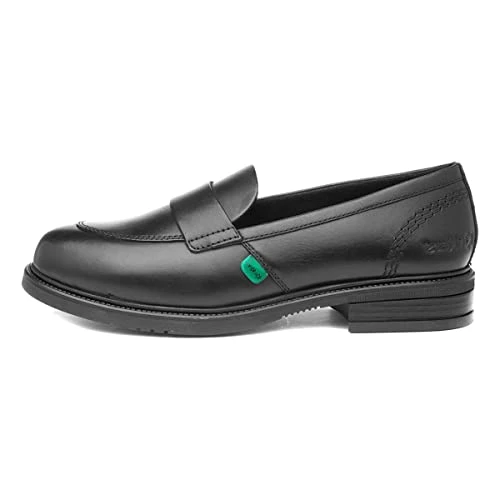 Women's Lach Slip On Loafers Leather Shoes, Black, 4 UK