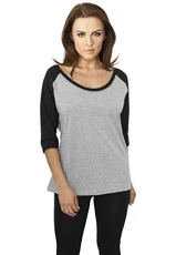 Women's Ladies 3/4 Contrast Raglan Pyjama Bottoms, Multicolored (Gry/Blk 119), XL UK
