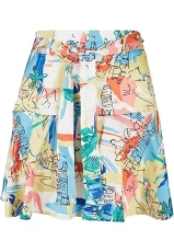 Women's Ladies Aop Satin Mini Skirt, Multi-coloured, XXXXL