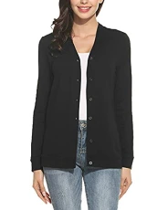 Women's Ladies Basic Long Sleeve Button Top Knitted Cardigan Casual Sweater Outwear Black XXL Women's Ladies Basic Long Sleeve Button Top Knitted Cardigan Casual Sweater Outwear Black XXL
