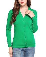 Women's Ladies Basic Long Sleeve Button Top Knitted Cardigan Casual Sweater Outwear Green XXL Women's Ladies Basic Long Sleeve Button Top Knitted Cardigan Casual Sweater Outwear Green XXL