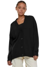 Women's Ladies Big Oversized Cardigan Sweater, Black, XXXL