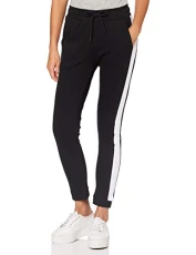 Women's Ladies Interlock Jogpants Trousers, Black/White, XXXXXL Women's Ladies Interlock Jogpants Trousers, Black/White, XXXXXL