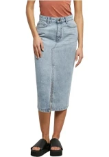 Women's Ladies Midi Denim Skirt, Tinted lightblue Washed, UK 4
