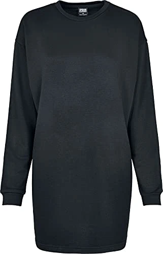 Women's Ladies Modal Terry Crew Dress, Black (Black 00007), X-Small