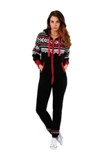Womens Ladies New Aztec Print Hooded Zip Up All in One Jumpsuit Fleece Onesie Playsuit Nightwear