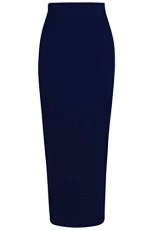 Womens Ladies New Plain Jersey Bodycon Tube Midaxi Pencil Summer Casual Longline Maxi Midi Skirt Navy