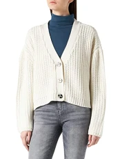 Women's Ladies Oversized Cardigan Sweater, Whitesand, L