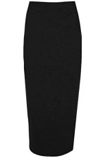 Womens Ladies Plain Stretchy Pencil Tube Bodycon Long Line Jersey Midi Skirt Black Womens Ladies Plain Stretchy Pencil Tube Bodycon Long Line Jersey Midi Skirt Black