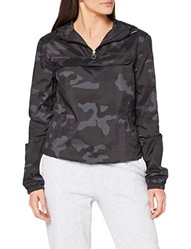 Women's Ladies Pull Over Jacket, Dark camo, L