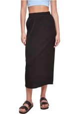 Women's Ladies Rib Jersey Midi Skirt, Black, M