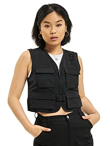 Women's Ladies Short Tactical Vest Jacket, Black, XXL