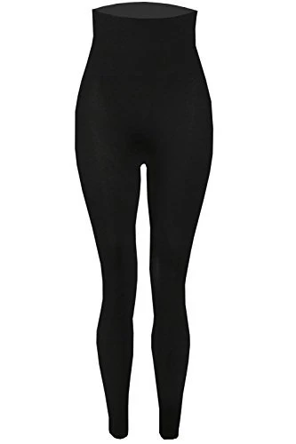 Womens Ladies Skinny Fit High Waisted Full Ankle Length Fleece Lined Leggings Black