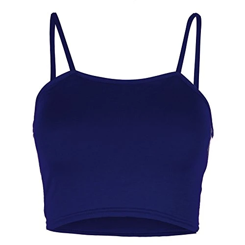 Womens Ladies Sleeveless Strappy Plain Camisole Bandeau Boobtube Bralet Crop Top/Color: NEON Yellow/Size: M-L