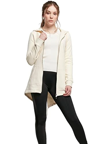 Women's Ladies Sweat Parka Cardigan, Whitesand, M