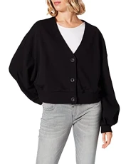Women's Ladies Sweater, Organic Oversized Short Terry Cardigan, 5X-Large