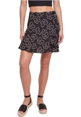 Women's Ladies Viscose Mini Skirt, Blackflower, XXL