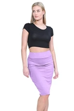 Womens Ladies Waisted Plain Jersey Summer Bodycon Tube Stretch Pencil Midi Skirt Lilac Womens Ladies Waisted Plain Jersey Summer Bodycon Tube Stretch Pencil Midi Skirt Lilac
