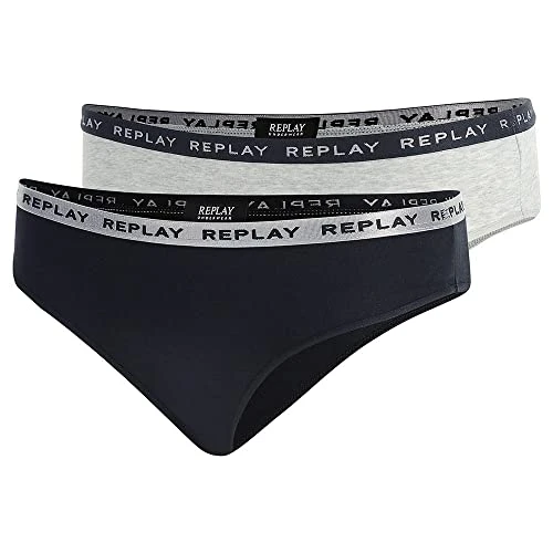 Women's Lady Slip Style 2 T/C 2pcs Waterfall Pack Briefs, Black/Silver/Black, XL