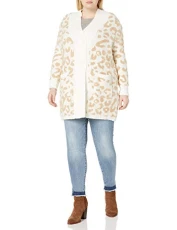 Women's Lana Cardigan Sweater, Gardenia/Tannin Jacquard, X-Small Women's Lana Cardigan Sweater, Gardenia/Tannin Jacquard, X-Small
