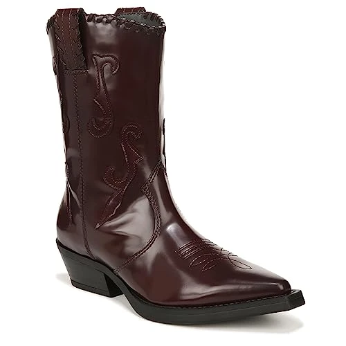 Women's Lance Western Mid Calf Boots, Bordeaux Gloss, 5.5