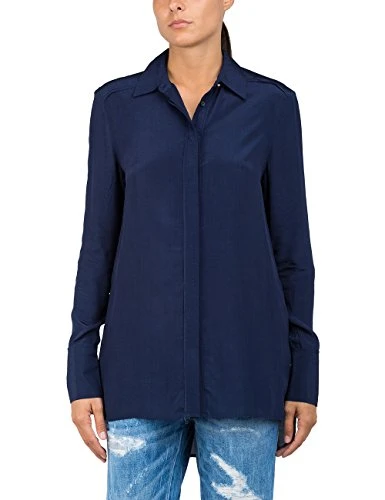 Women's Langarm Bluse Blouse, Blue (Blue 880), S