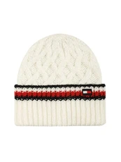 Women's Lattice Cable with Stripes Cuff Hat Beanie, Ivory, One Size Women's Lattice Cable with Stripes Cuff Hat Beanie, Ivory, One Size