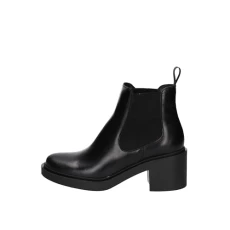 Women's leather ankle boots, 80L3, Black, 6 UK