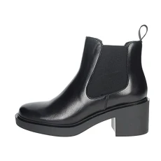 Women's leather ankle boots, 80L3, Black, 8.5 UK