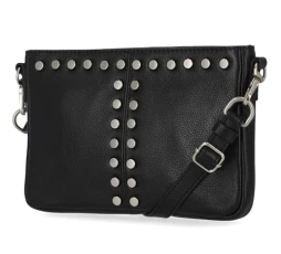 Women's Leather Crossbody Purse Shoulder Bag, Black (Double Studded), One Size Women's Leather Crossbody Purse Shoulder Bag, Black (Double Studded), One Size
