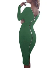 Women's Leather Dress Sleeveless Halter Skirt with Buttock Wrap Skirt Night Club Dinner Dress Style Dress Green 18