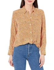 Women's Leema Top in Crème Brulee Multi Blouse, XL